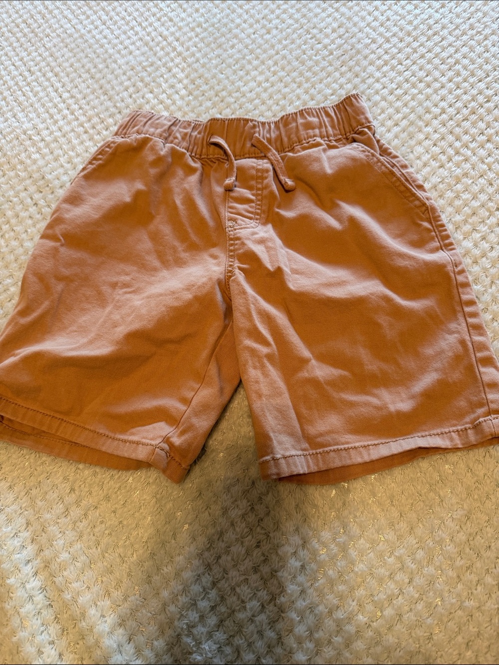 Kids Pull-On Cotton Shorts in Rust Orange